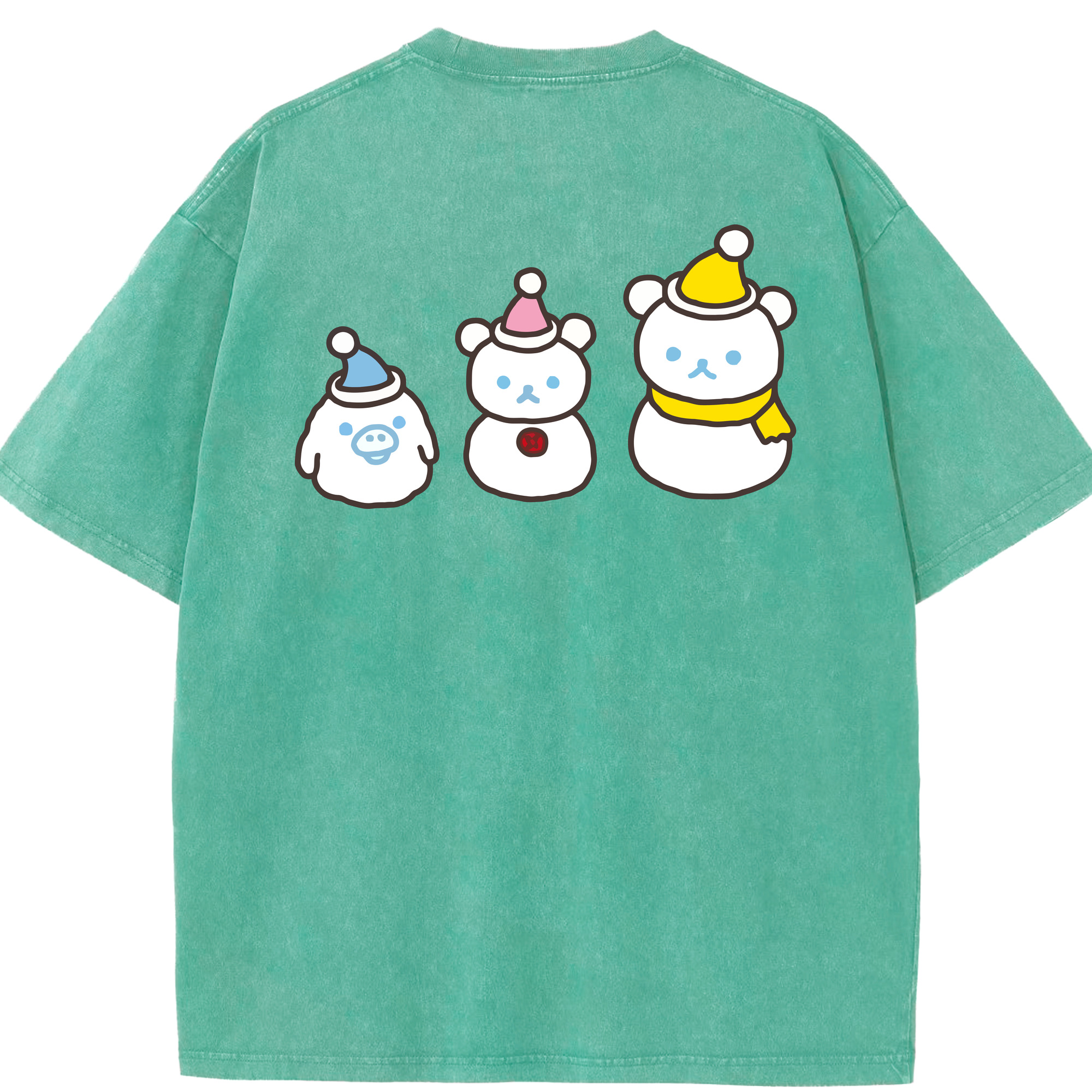 （画像用） リラックマ リラックマ キイロイトリ Rilakkuma Korilakkuma Kiiroitori 綿100% ヴィンテージ風 半袖Tシャツ（背面プリント）